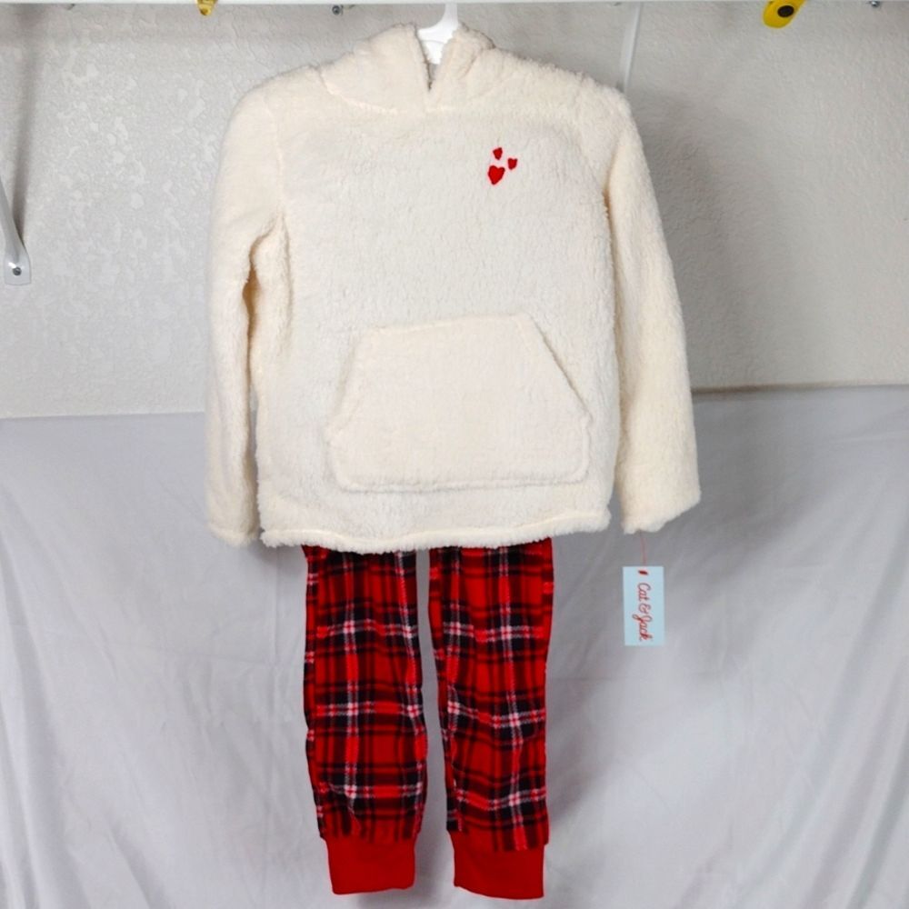 Girls cute fleece sleepwear set size medium 7/8